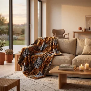 XL Wohndecke Kuscheldecke Animal-Optik Größe 200 x 150cm Tierfell Afrika