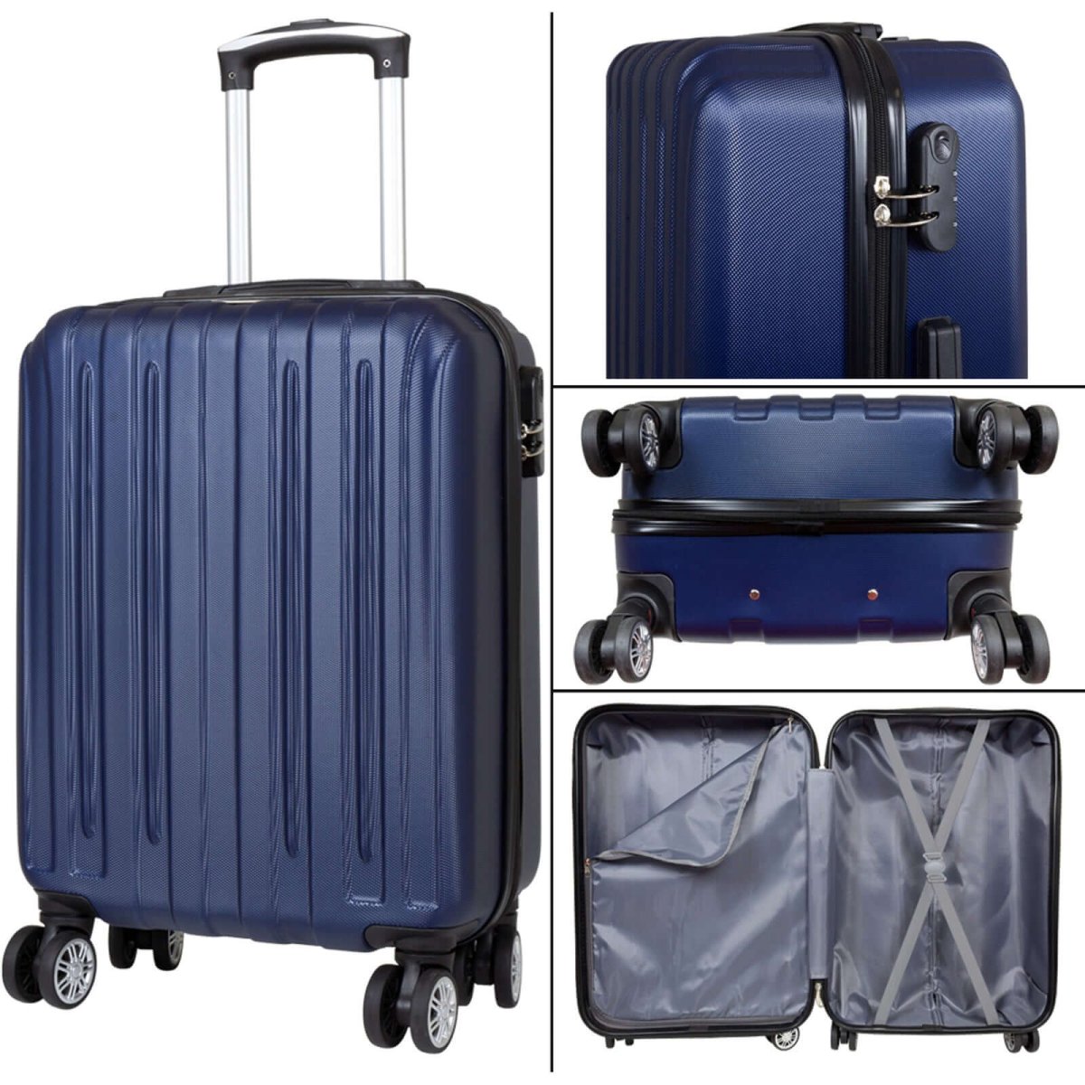 Hartschalen-Koffer & Kofferset 3tlg blau Reisegepäck – Bild 7
