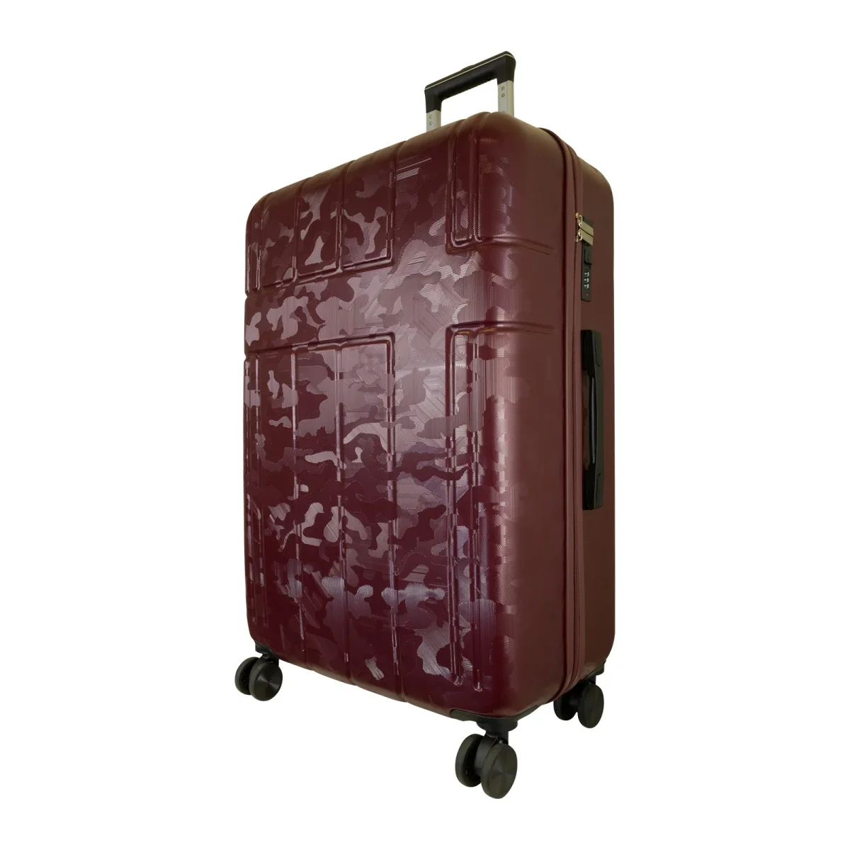 Urban Camouflage ABS-Hartschalen-Koffer XL Adventure Line in DarkGreen DarkRed ShinyBlack – Bild 8