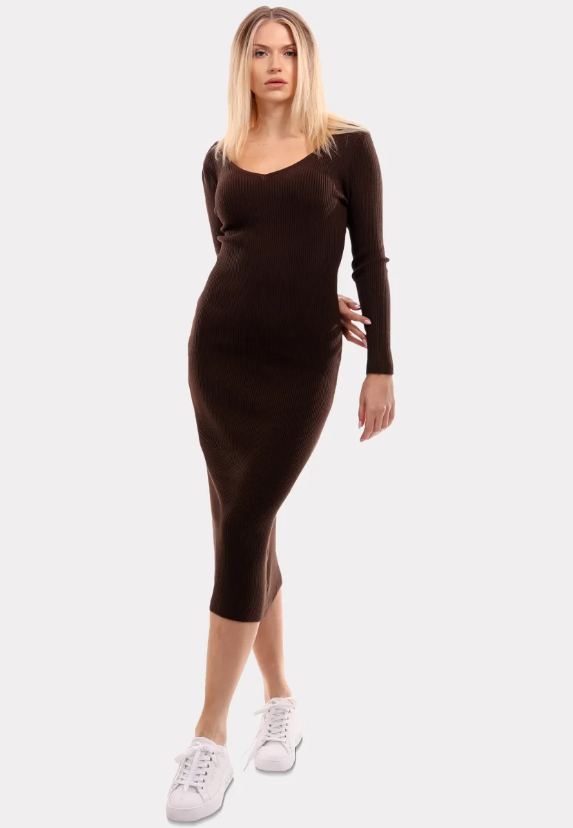 Strickkleid mit V-Ausschnitt KNIT DRESS – Bild 8