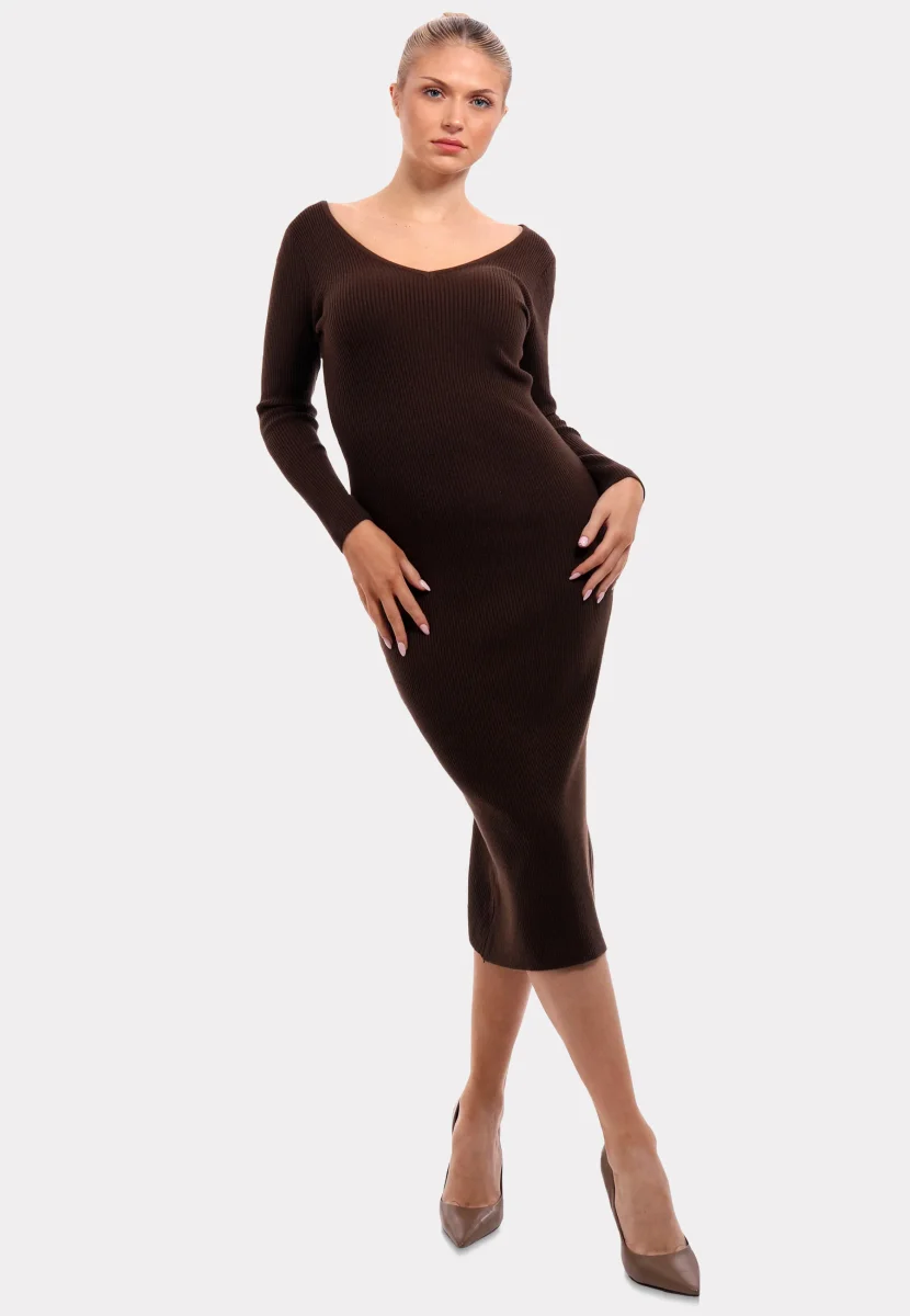 Strickkleid mit V-Ausschnitt KNIT DRESS – Bild 2