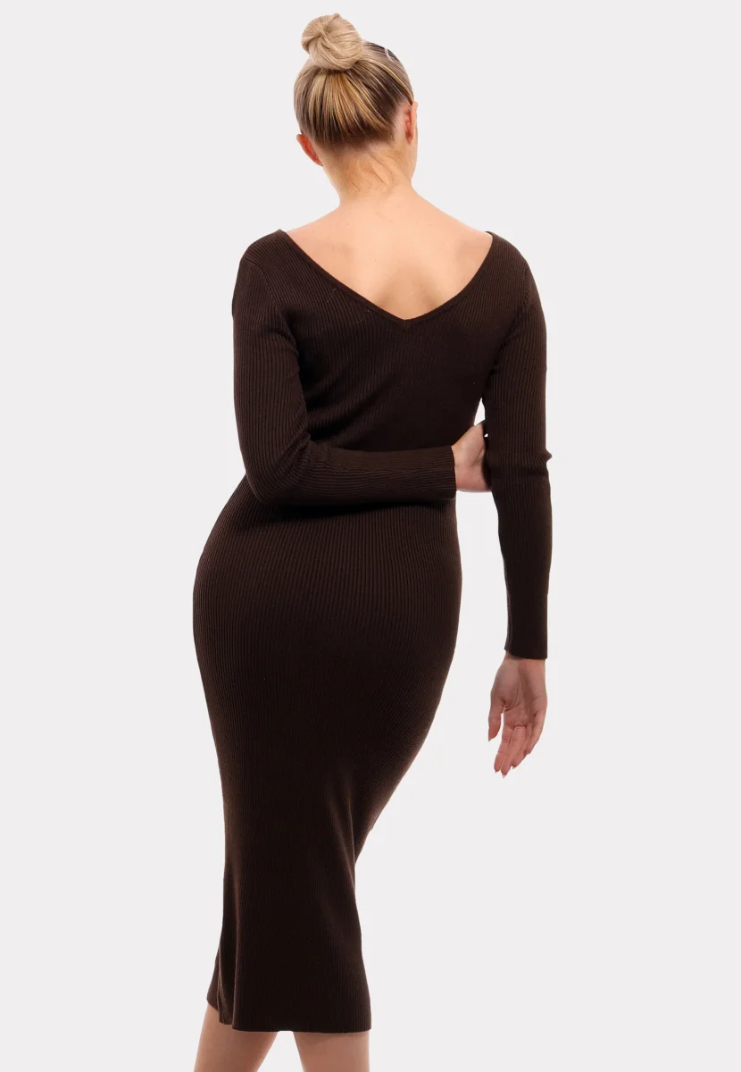 Strickkleid mit V-Ausschnitt KNIT DRESS – Bild 3