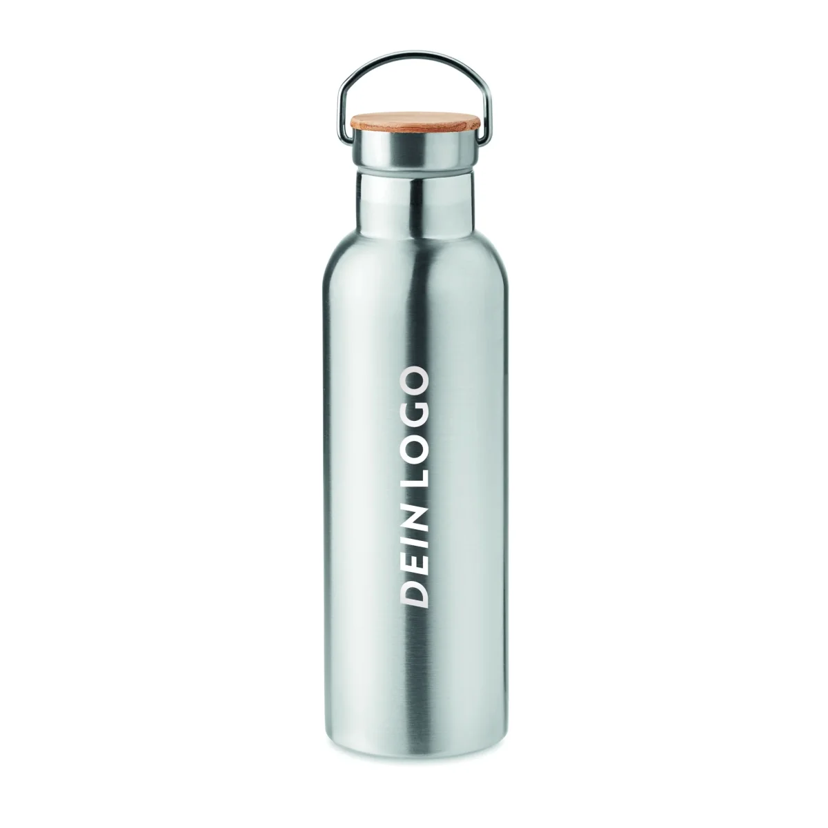 Edelstahl-Thermosflasche mit Bambusdeckel L – Bild 2
