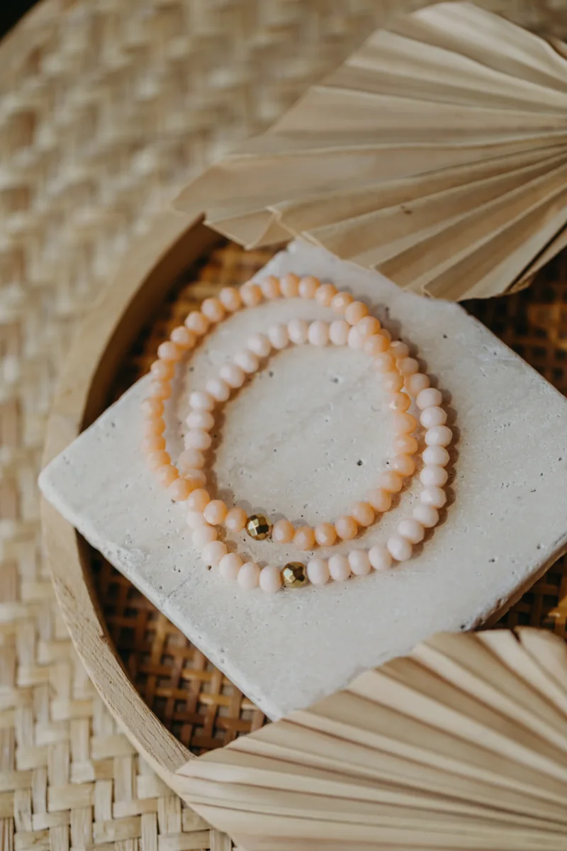 Glasperlenarmband lachs – Bild 4