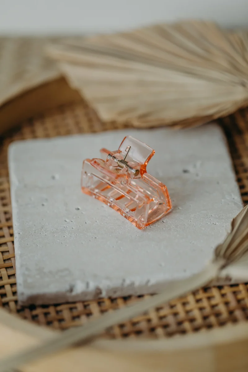 kleine Haarspange in apricot transparent – Bild 2