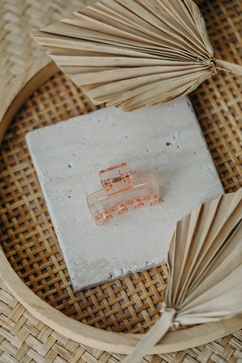 kleine Haarspange in apricot transparent – Bild 5