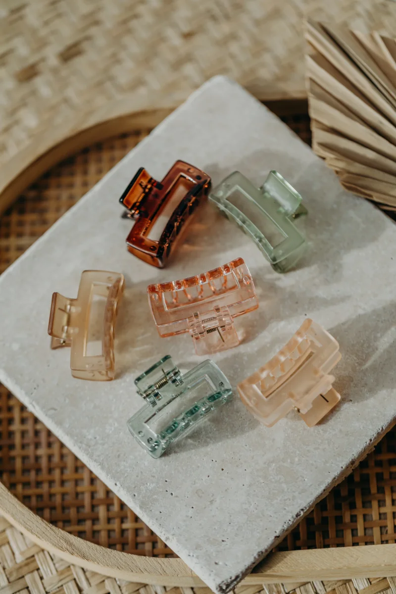 kleine Haarspange in apricot transparent – Bild 6