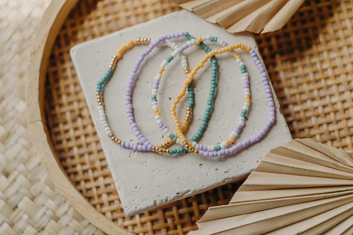 CAPRI - dreifarbiges Glasperlenarmband 003 – Bild 7