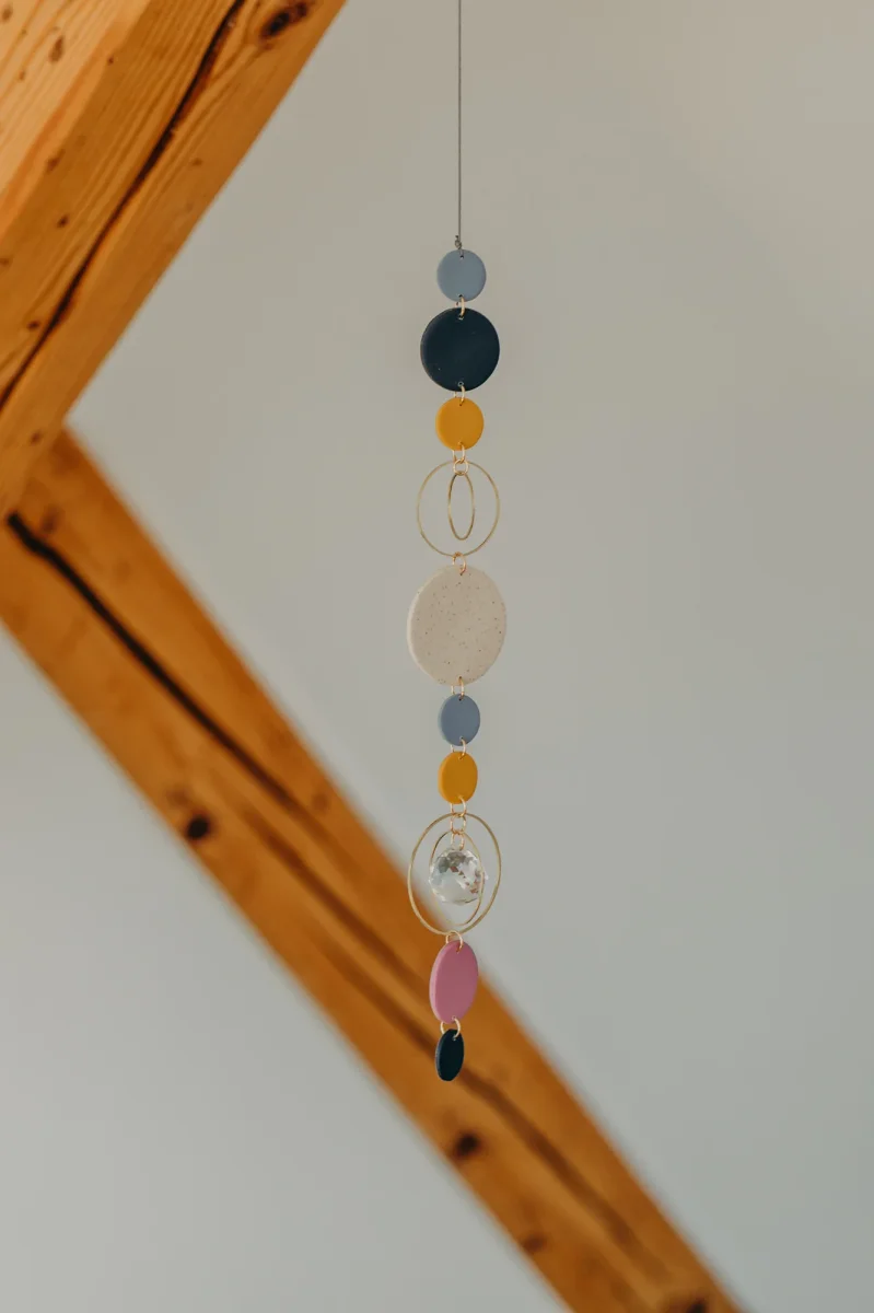 Sonnenfänger 002 mit Punkten in Kalk, Senfgelb, Fuchsia, Blau und Dunkelblau – Bild 6