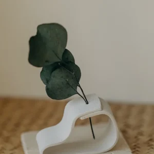 Polymer Ton Vase, weiß gesprenkelt