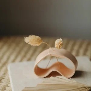 Polymer Ton Vase,  apricot