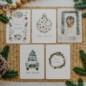 Postkarten Set 4: Weihnachtspostkarten Set (5 Stück)