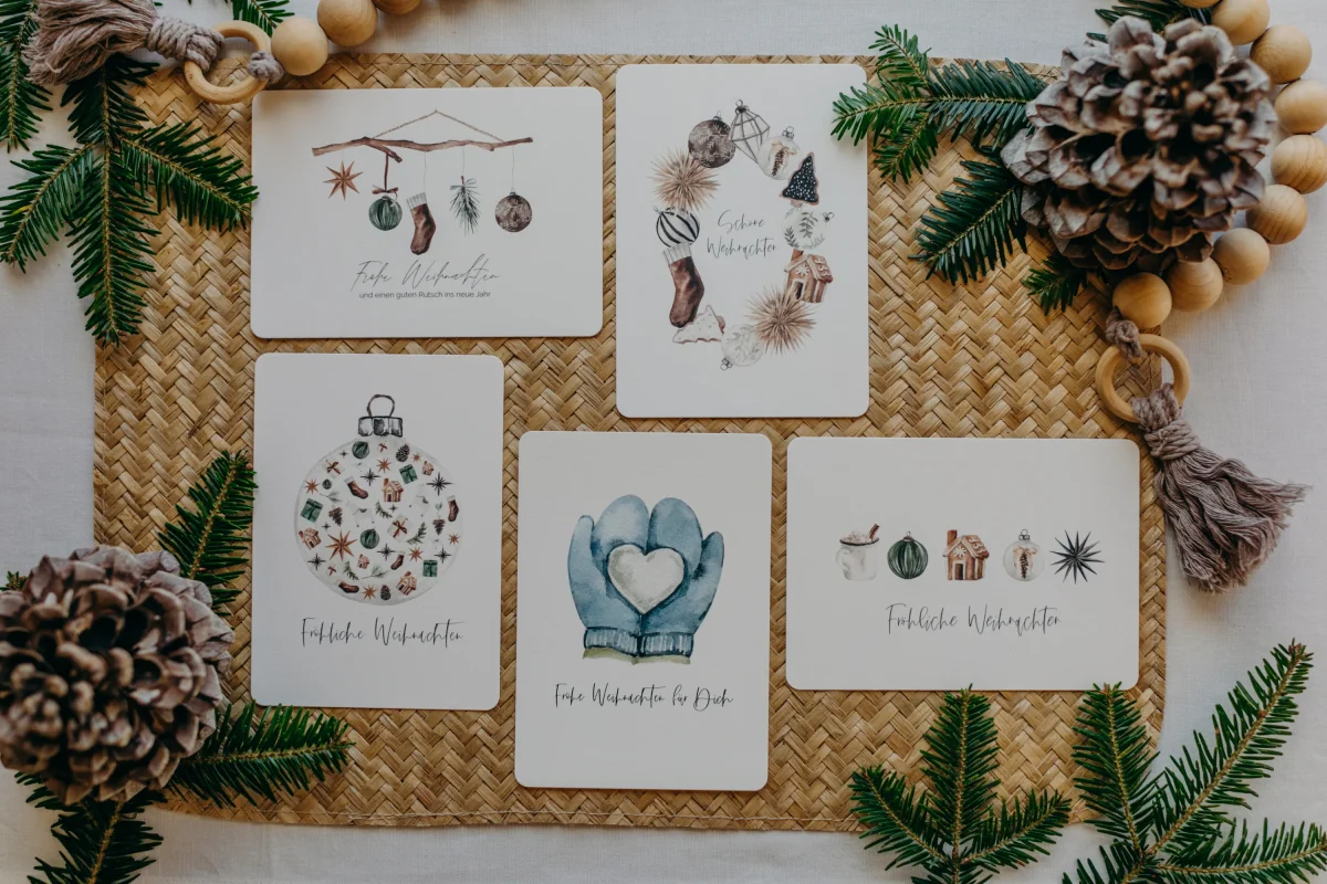 Postkarten Set 5: Weihnachtspostkarten Set (5 Stück) – Bild 2