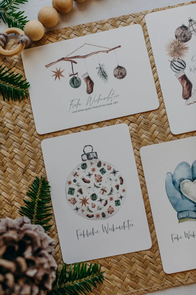 Postkarten Set 5: Weihnachtspostkarten Set (5 Stück) – Bild 3