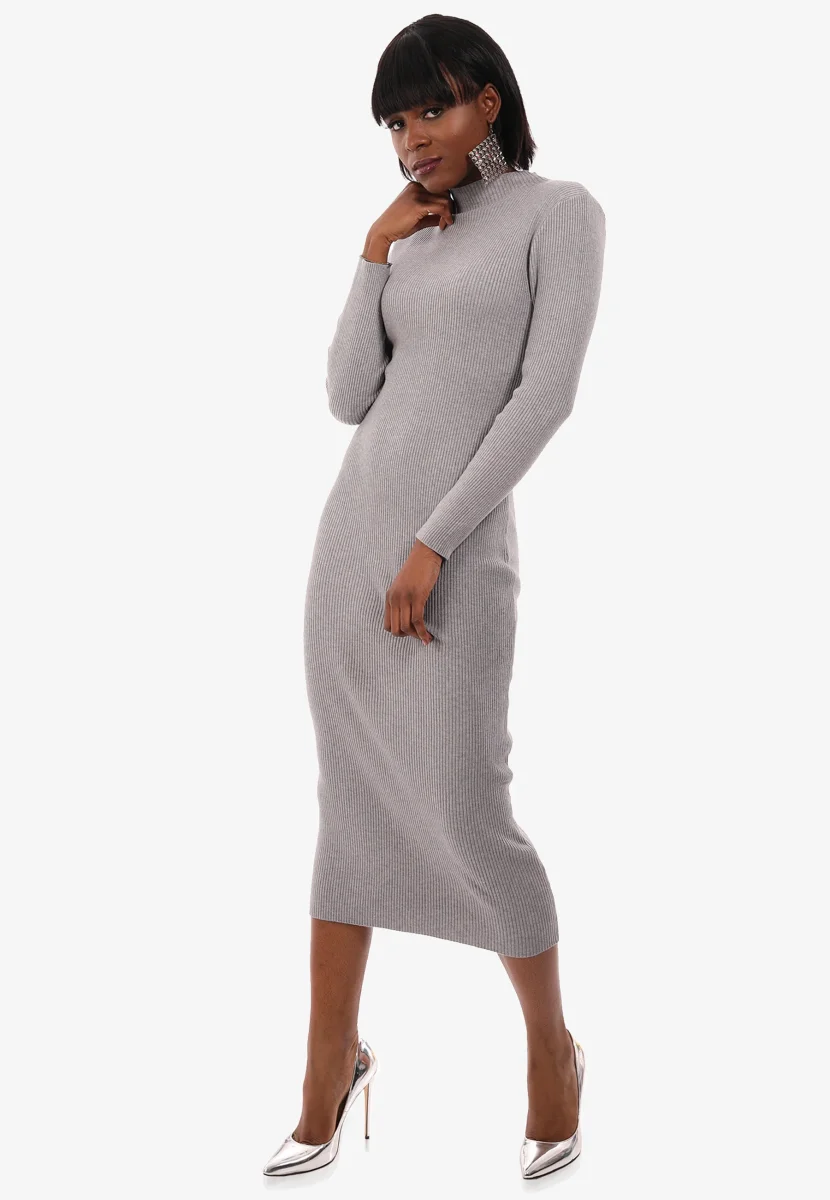 Strickkleid mit Stehkragen KNIT DRESS – Bild 2