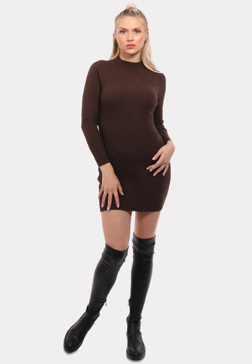 Longpullover Basic Minikleid aus Rippstrick – Bild 7