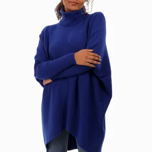 Longpullover asymmetrisch mit Rollkragen